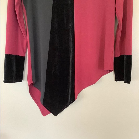 Alfani Petite Asymmetrical-Hem Colorblocked Top - Picture 4 of 6